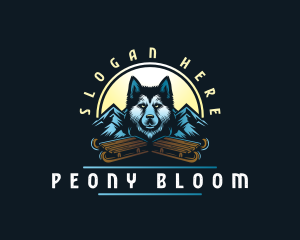 Husky Sled Dog logo design