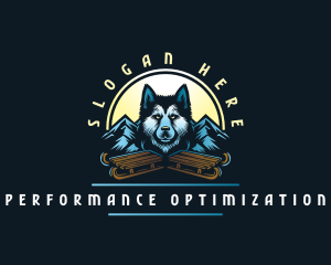 Husky Sled Dog logo design