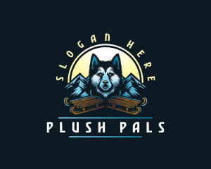 Husky Sled Dog logo design