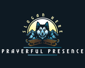 Husky Sled Dog logo design