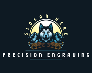 Husky Sled Dog logo design