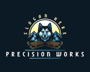 Husky Sled Dog logo design