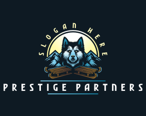 Husky Sled Dog logo design