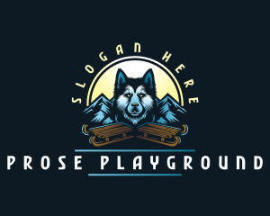 Husky Sled Dog logo design