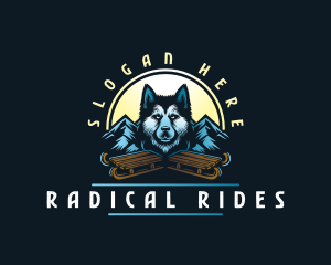 Husky Sled Dog logo design