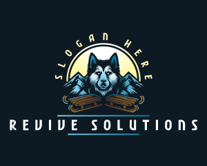 Husky Sled Dog logo design