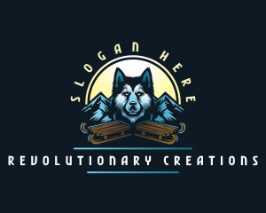 Husky Sled Dog logo design