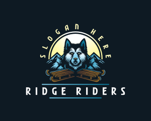 Husky Sled Dog logo design