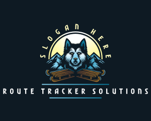 Husky Sled Dog logo design