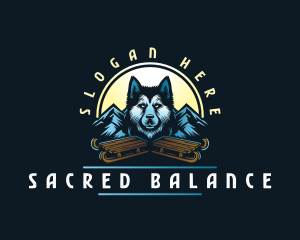 Husky Sled Dog logo design