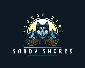 Husky Sled Dog logo design