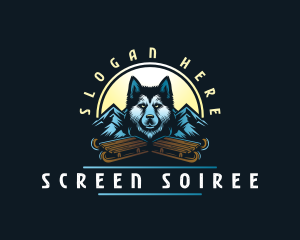 Husky Sled Dog logo design