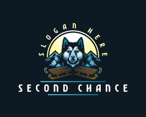 Husky Sled Dog logo design