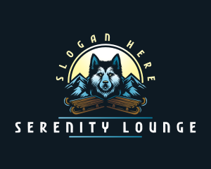 Husky Sled Dog logo design