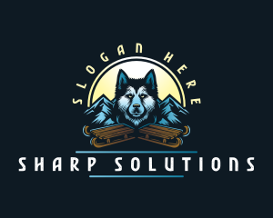 Husky Sled Dog logo design