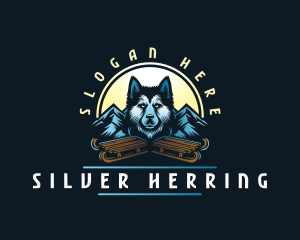 Husky Sled Dog logo design