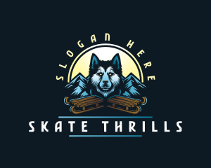 Husky Sled Dog logo design