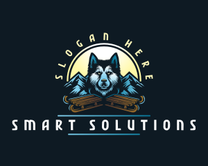 Husky Sled Dog logo design