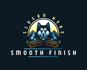 Husky Sled Dog logo design