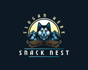 Husky Sled Dog logo design