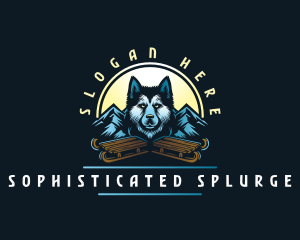 Husky Sled Dog logo design