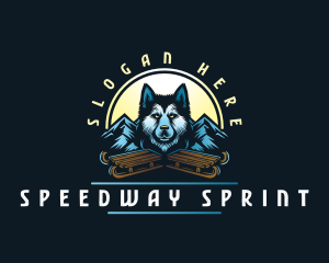 Husky Sled Dog logo design