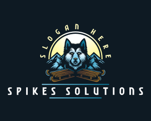 Husky Sled Dog logo design