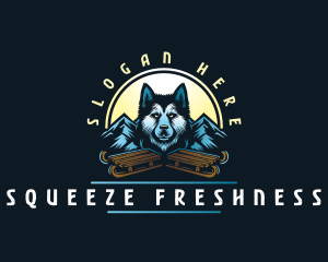 Husky Sled Dog logo design