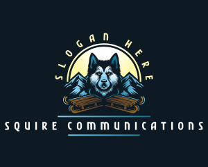 Husky Sled Dog logo design