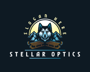 Husky Sled Dog logo design