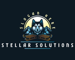 Husky Sled Dog logo design