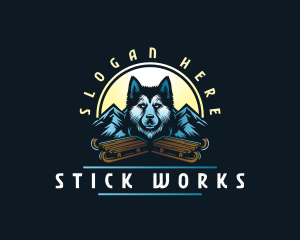 Husky Sled Dog logo design