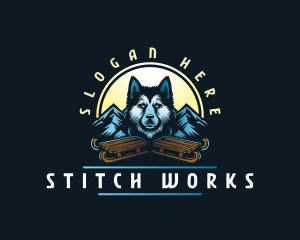 Husky Sled Dog logo design