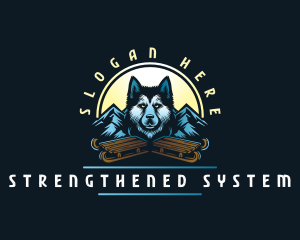 Husky Sled Dog logo design