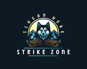 Husky Sled Dog logo design