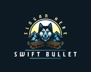 Husky Sled Dog logo design