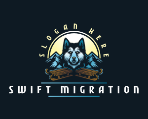 Husky Sled Dog logo design