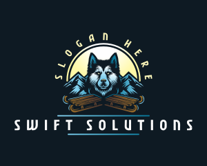 Husky Sled Dog logo design