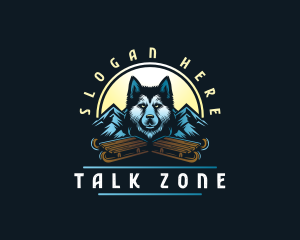 Husky Sled Dog logo design