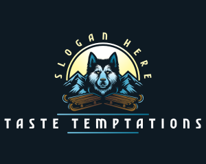 Husky Sled Dog logo design