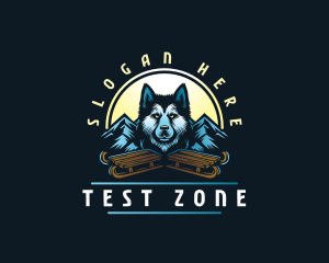 Husky Sled Dog logo design