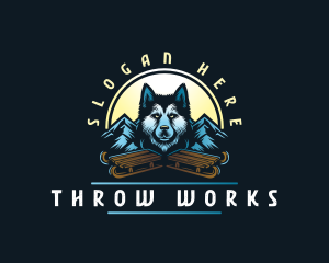 Husky Sled Dog logo design