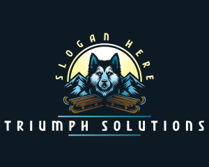 Husky Sled Dog logo design