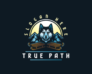 Husky Sled Dog logo design