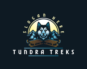 Husky Sled Dog logo design