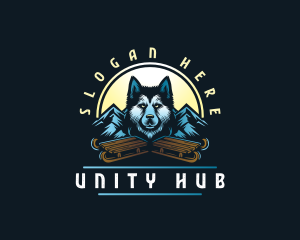 Husky Sled Dog logo design