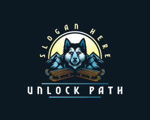 Husky Sled Dog logo design