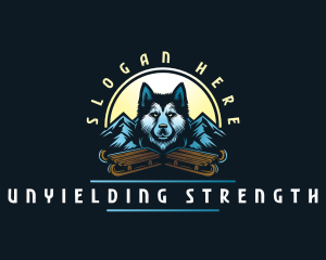 Husky Sled Dog logo design