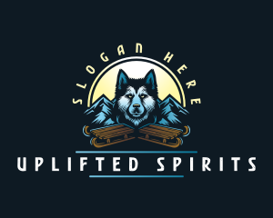 Husky Sled Dog logo design