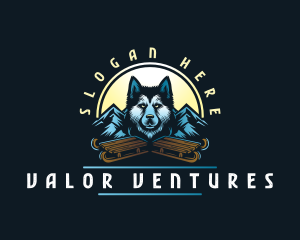 Husky Sled Dog logo design